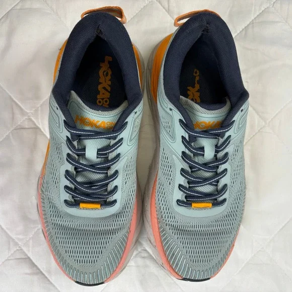 HOKA One One Bondi 7 Blue Haze Women's 8 Running Shoes Cushioned - Wear Noted - Picture 11 of 16